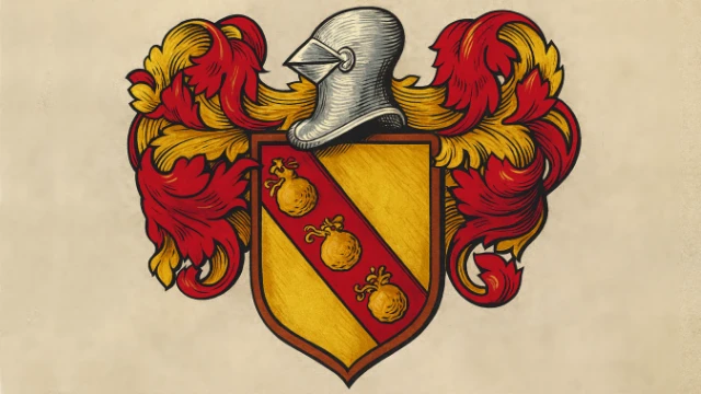 Escudo de la familia Van der Beurze, símbolo histórico de la primera “bolsa” en Brujas, Bélgica.