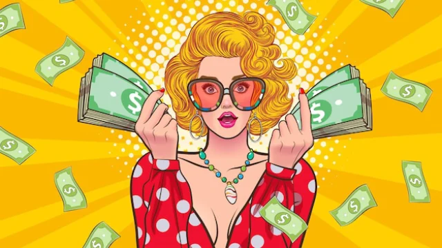 Mujer celebrando con dinero representando los beneficios fiscales de OptiMaxx Plus de Allianz y su uso como PPR o plan personal de retiro.