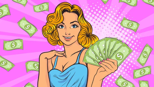 Mujer sosteniendo dinero mientras representa cómo empezar un plan personal de retiro con OptiMaxx Plus de Allianz.