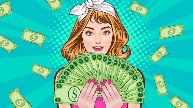 Mujer sosteniendo dinero y mostrando resultados posibles con OptiMaxx Plus de Allianz como plan personal de retiro PPR