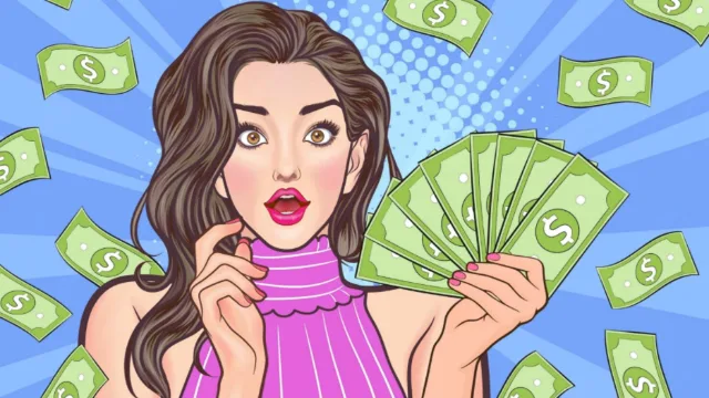 Mujer sosteniendo dinero representando los mitos y realidades del plan personal de retiro OptiMaxx Plus de Allianz y otras inversiones financieras