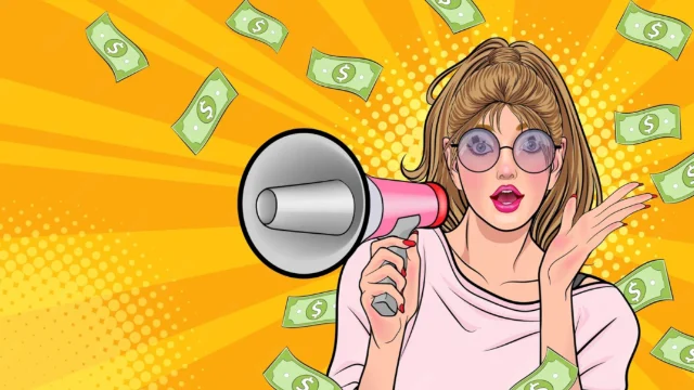 Mujer con dinero representando el ahorro a largo plazo con OptiMaxx Plus de Allianz como plan personal de retiro