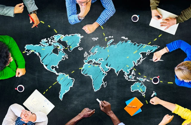 Travelers planning routes and destinations across multiple countries for the FIFA World Cup 2026